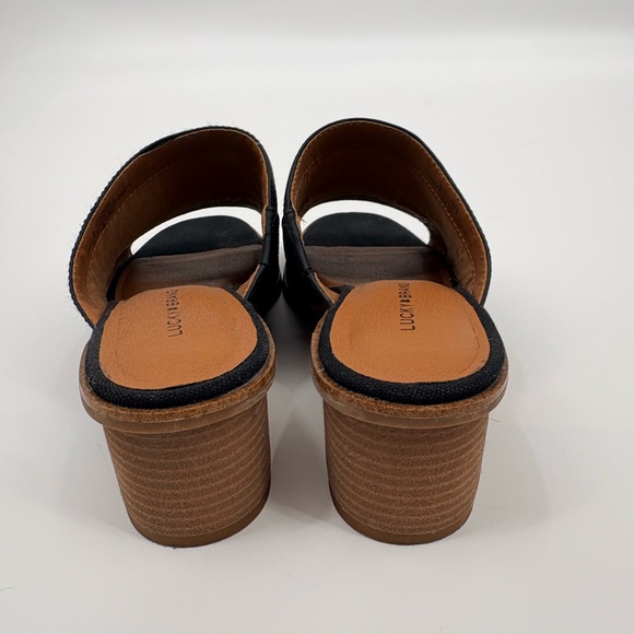 Lucky Brand Lenira Slide Sandals in Black Popcorn - Picture 5 of 7